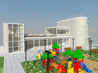 przykładowy pomysł/wizualizacja przebudowy dworca kolei wąskotorowej na Kaliskiej